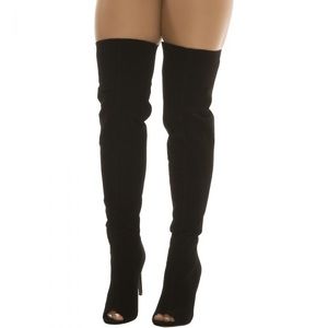 Cape Robbin OTK Peeptoe Boots